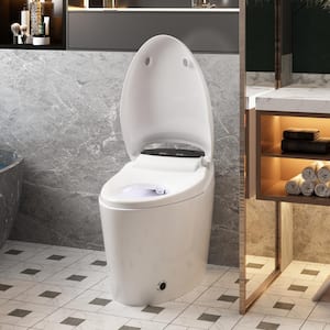 Elongated Smart Bidet Toilet 1.28GPF in White with Auto mode, Massage Cleaning, Digital Display, Sensor Flush, Heated