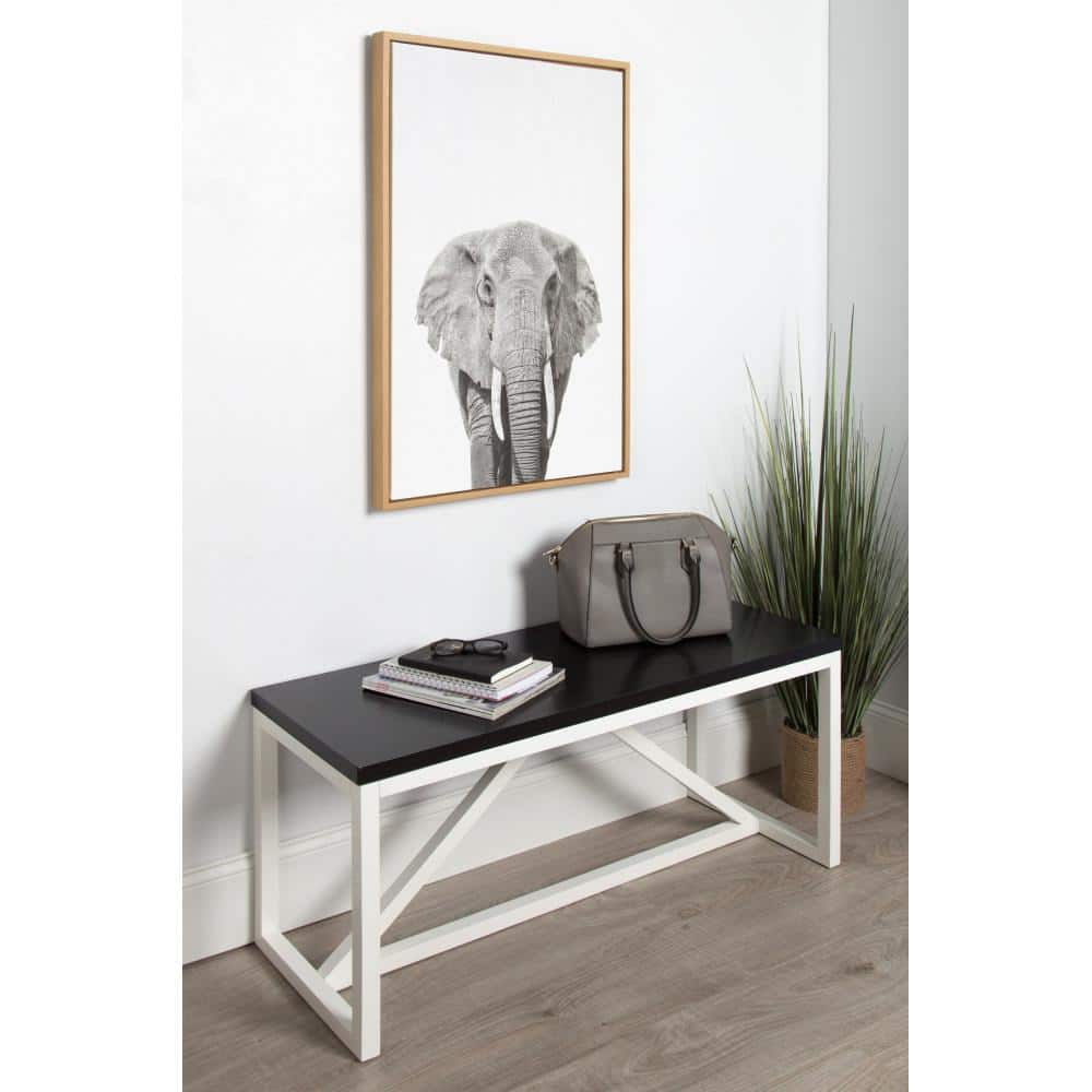 Natural Wood Framed Elephant Canvas Wall Art, 23x33