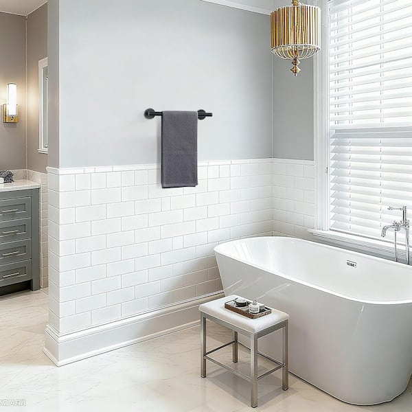 12 in. Wall Mounted Single Towel Bar Bath Hardware Accessory in Oil Rubbed Bronze