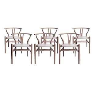 Hounker Tan and Antique Ash Wood Dining Chair (Set of 6)