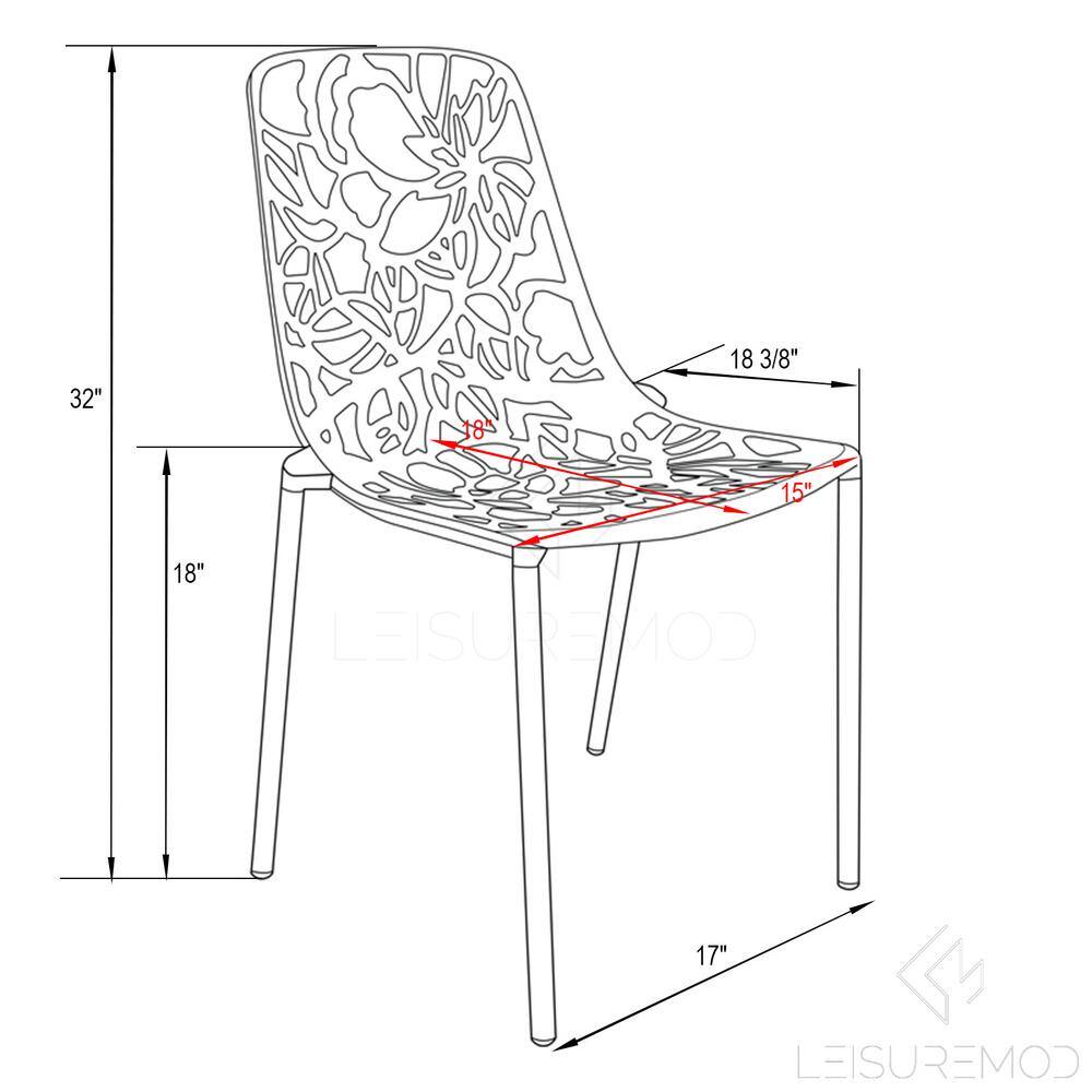 Elegant Modern Devon Aluminum White Side Chair with Cut-Out Design
