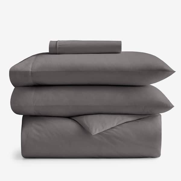 The Company Store Company Cotton Graphite Cotton Percale Twin Duvet Cover & Sheet Bundle