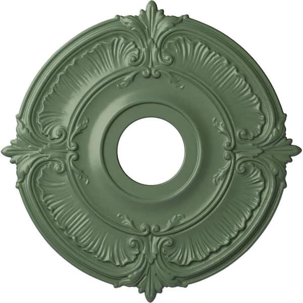 Ekena Millwork 18" x 4" I.D. x 5/8" Attica Urethane Ceiling (Fits Canopies upto 5"), Hand-Painted Athenian Green
