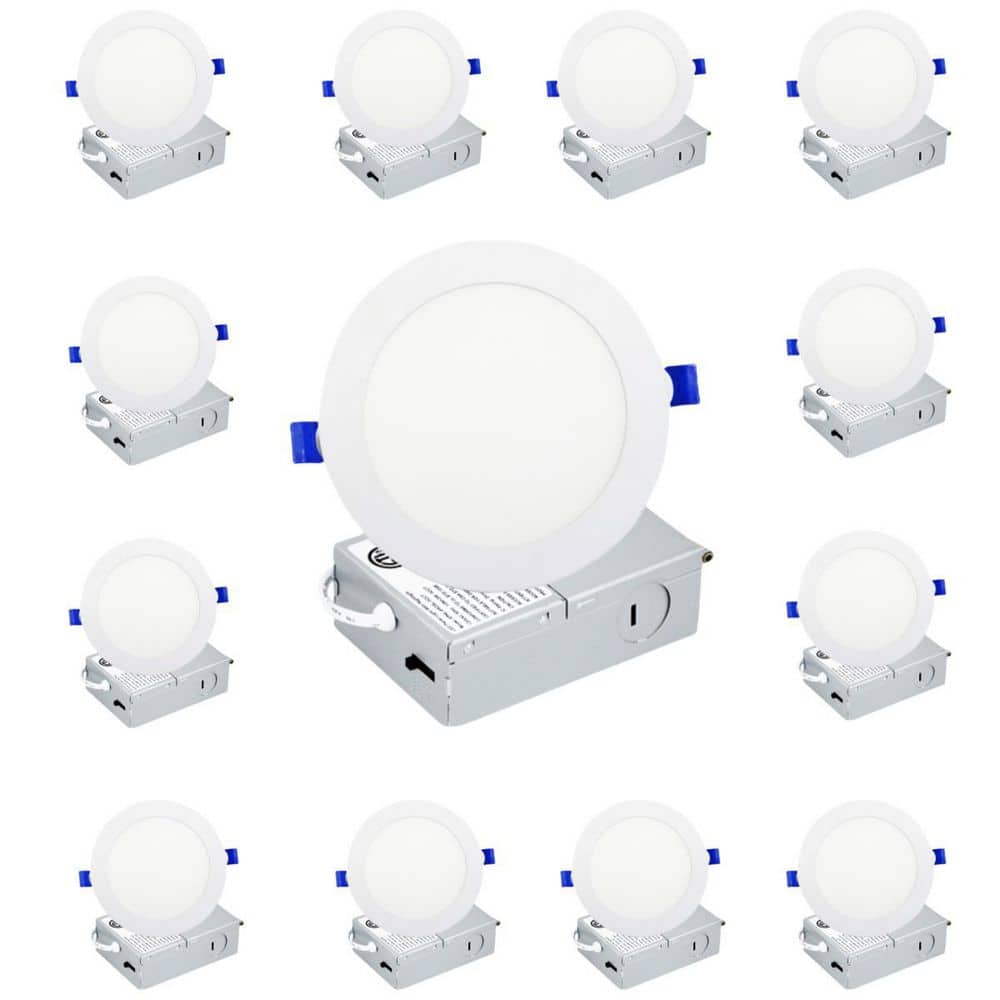 5/6 in. White Ultra Slim Canless Integrated LED Recessed Light 2700K/3000K/3500K/4000K/5000K Selectable Dimmable-12 Pack price history on PriceWatchPro