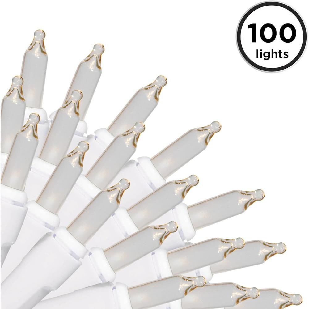 21.2 ft. 100-Count Incandescent Clear Christmas String to String Mini Light
