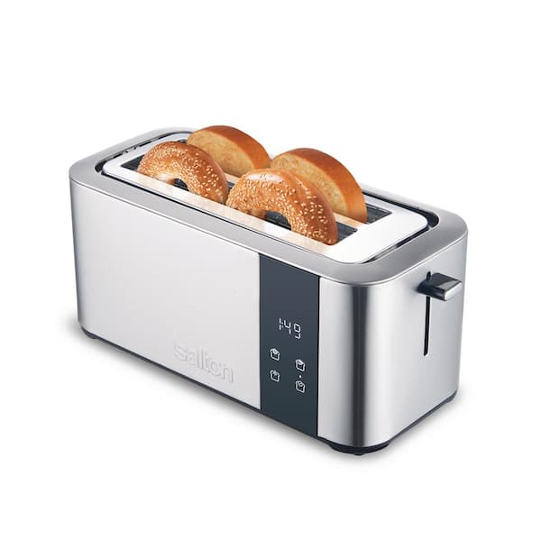 Elite Gourmet Stainless Steel 4-Slice Long-Slot Toaster