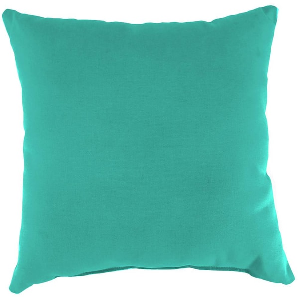 Jordan Manufacturing 22 in. L x 22 in. W x 8 in. T Square Outdoor Throw Pillow in Blue Turquoise (2-Pack)