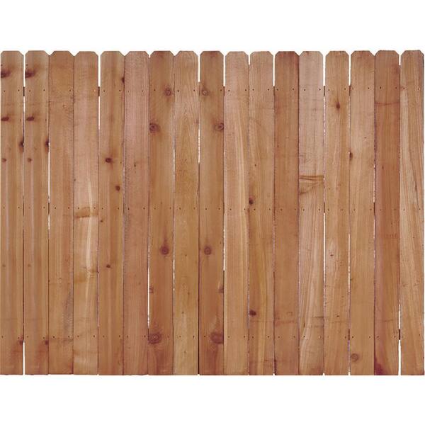 6 Ft H X 8 Ft W Western Red Cedar Dog Ear Fence Panel 138126 The Home Depot 6 Ft H X 8 Ft W Western Red Cedar Dog Ear Fence Panel 138126 The Home Depot