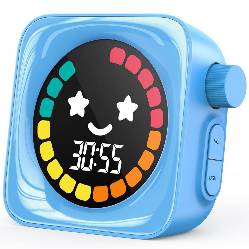 Blue With Colorful Display Visual Timer, 99 Minute Digital Cute Kids Visual Timer for Cook Study Teaching Time
