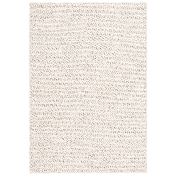 Natura 4 ft. x 6 ft. Ivory Solid Bubble Area Rug