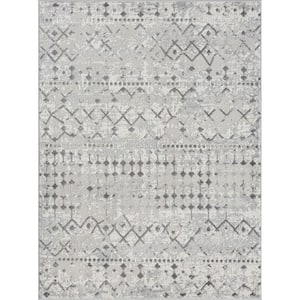 Reese Light Grey/Cream 4 ft. x 6 ft. Moroccan Global Woven Area Rug