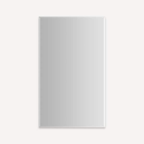 Robern PL Series 23-1/4 in. x 39-3/8 in. x 4 in. Recessed Cabinet with Flat Top Bevel Edge Non-Handed Classic Gray Interior