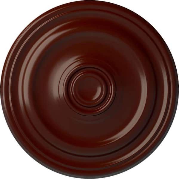 Ekena Millwork 1-1/2" x 15-7/8" x 15-7/8" Polyurethane Kepler Traditional Ceiling Medallion, Brushed Mahogany