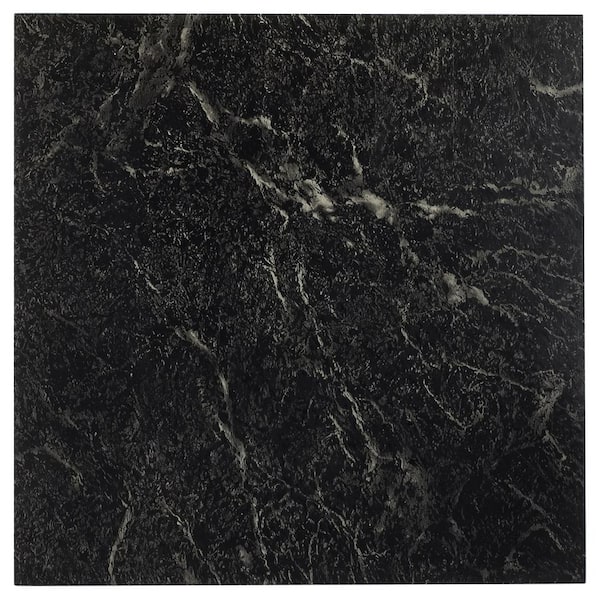 ACHIM Nexus Black 12 in. x 12 in. Peel and Stick Stone Vinyl Tile (20 sq. ft. / case)