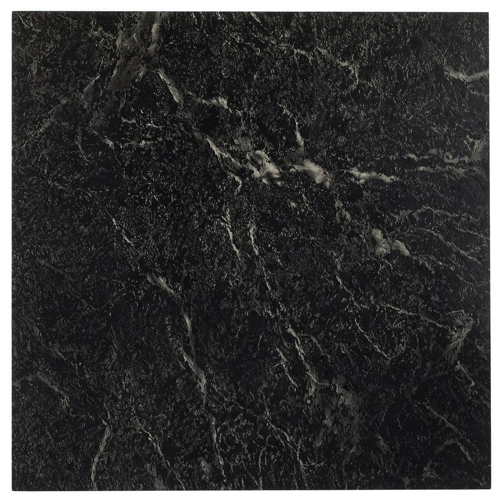 Achim Sterling Black Stone 12 In X 12 In Peel And Stick Vinyl Tile 20 Sq Ft Case Stt1m40920 The Home Depot