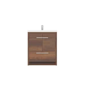 Sortino 30 in. W x 19 in. D Bath Vanity in Rosewood with Acrylic Vanity Top in White with White Basin