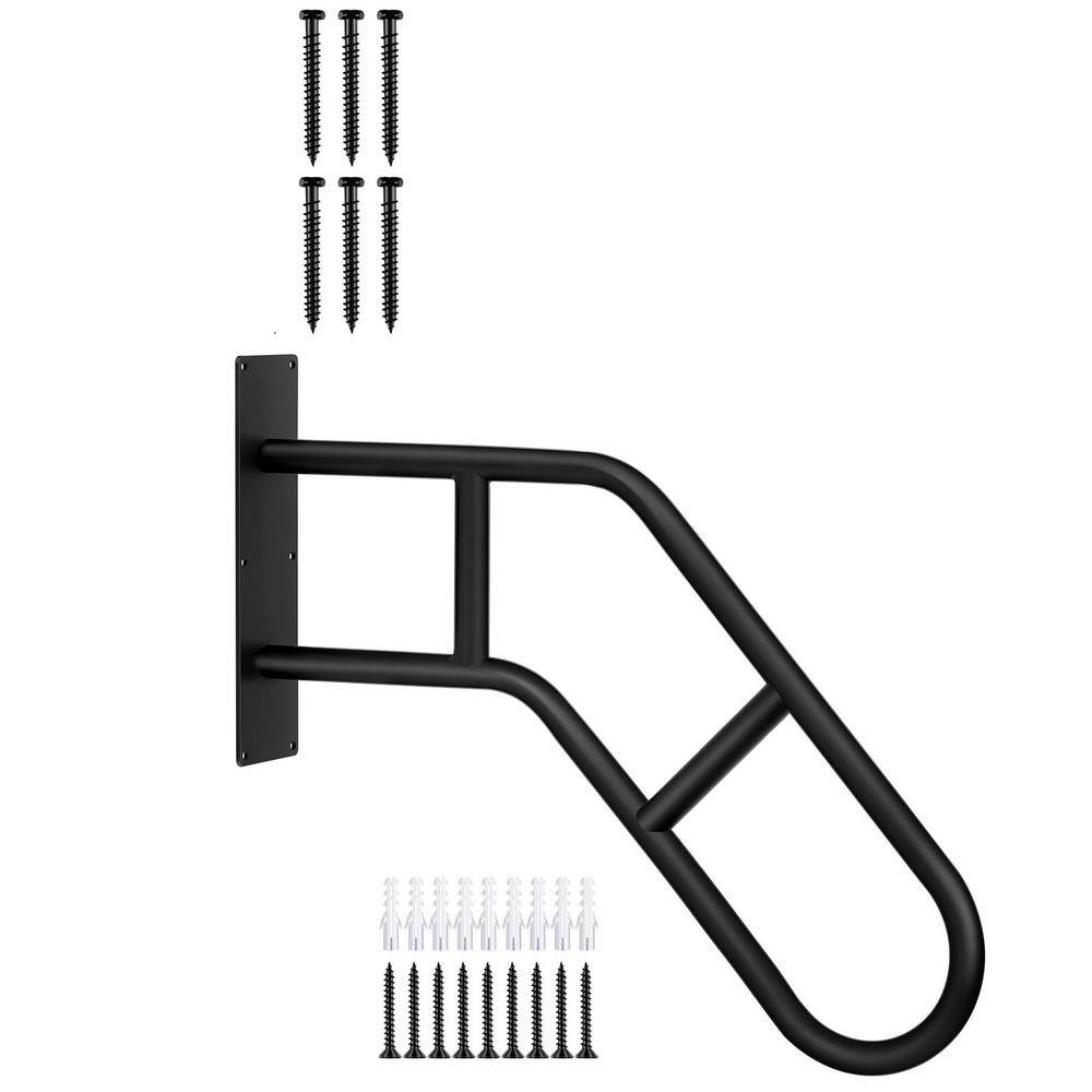 1.9 ft. Matte Black Metal 1-Step to 3-Step Handrail Outdoor Steps Wall Mount for Kids, Elderly, Pregnant Women, Disabled price history on PriceWatchPro