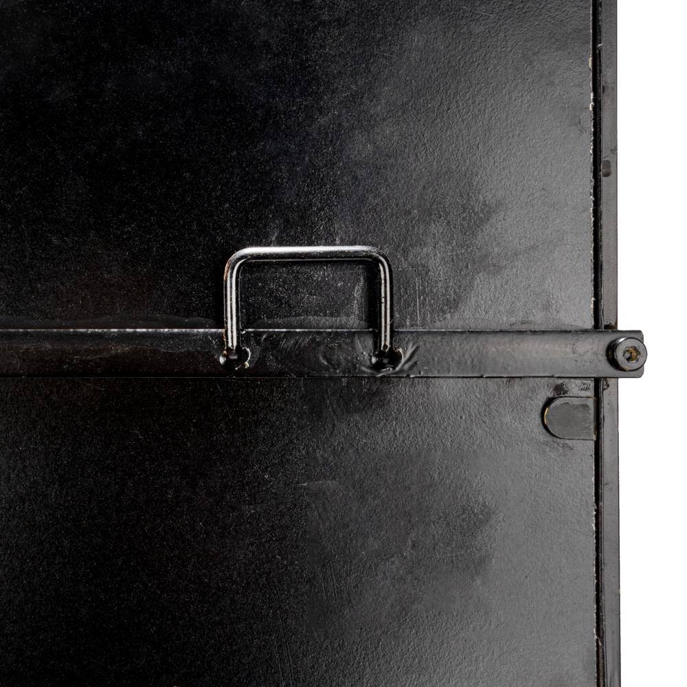 Distressed Black Metal Framed Full Length Wall Mirror