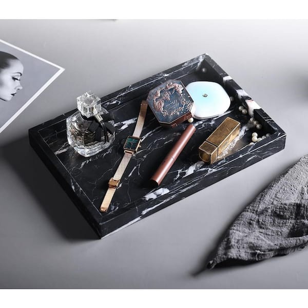 The Black Marble Tray for Vanity and Home Decor UMPLJCQ - The Home