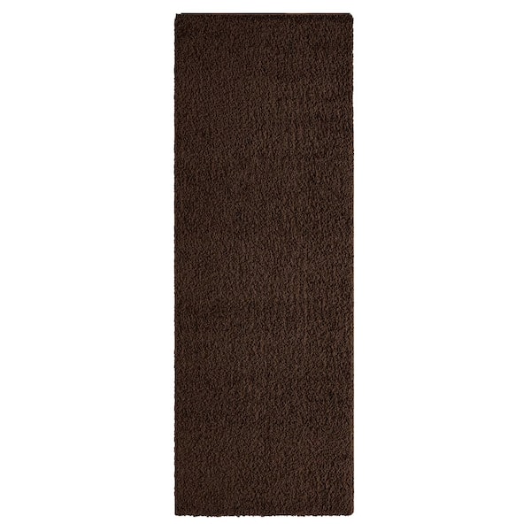 Context Eclipse Solid Brown 3 ft. x 10 ft. Polypropylene Area Rug