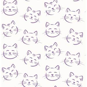 Purr Purple Cat Sample Purple Wallpaper Sample