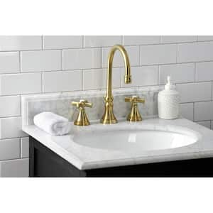 Millennium 8 in. Widespread 2-Handle Bathroom Faucet in Brushed Brass