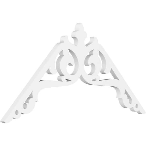 Ekena Millwork 1 in. x 36 in. x 18 in. (12/12) Pitch Amber Gable Pediment Architectural Grade PVC Moulding
