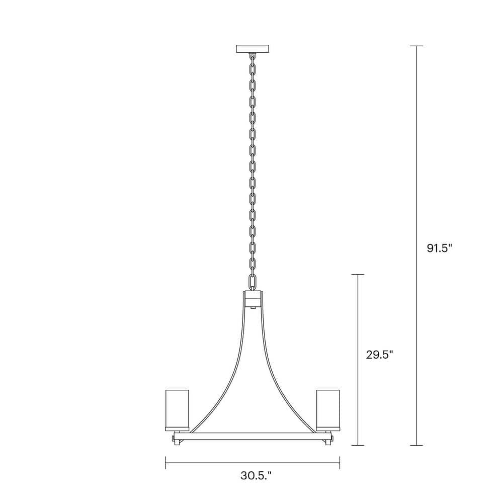 Angelo 6-Light Distressed Oak & Slate Grey Metal Chandelier with Clear Glass Shades