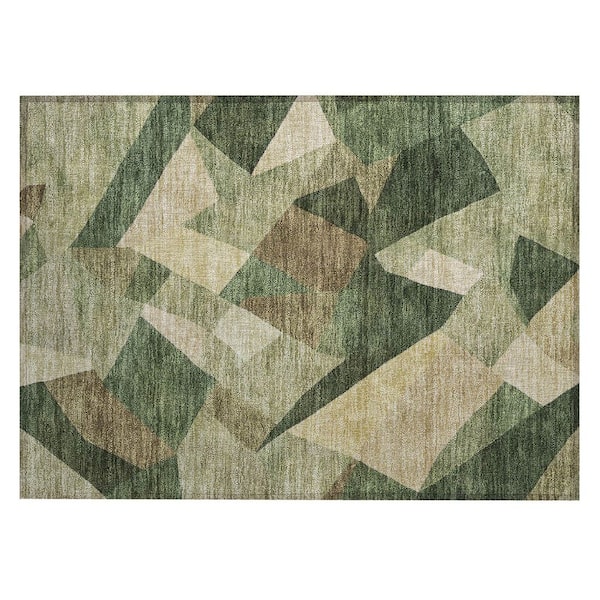 Chantille Machine Washable Indoor/Outdoor Abstract ACN2374 Green 2 ft. x 3 ft. Accent Rug