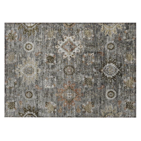 Chantille Machine Washable Indoor/Outdoor Abstract ACN1927 Pewter 2 ft. x 3 ft. Accent Rug