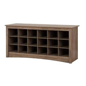 24 in. H x 48 in. W x 16 in. D Gray Wood Look 18-Cube Organizer