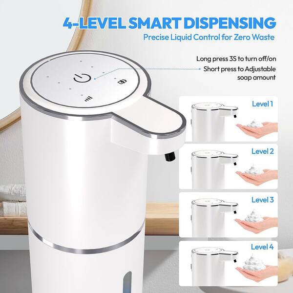 Anqtovp White Automatic Foam Soap Dispenser Wall Mounted Touchless