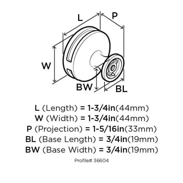 Polished Nickel Round Modern Cabinet Knob with Mounting Hardware