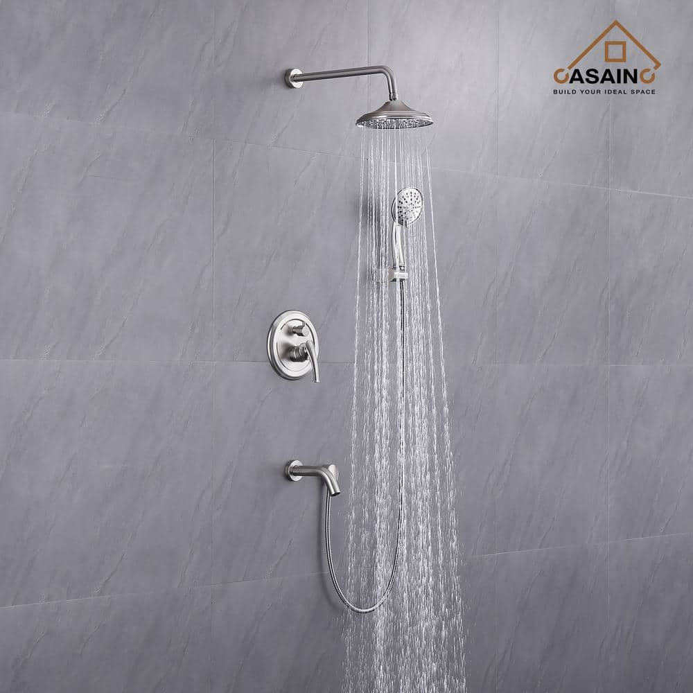 Brushed Nickel Multi-Head Wall Mounted Shower System