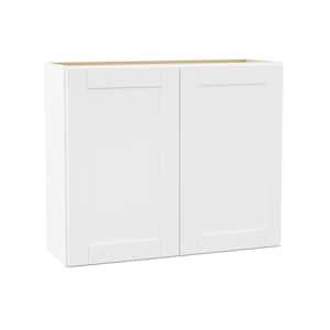Shaker 36 in. W x 12 in. D x 30 in. H Assembled Wall Kitchen Cabinet in Satin White