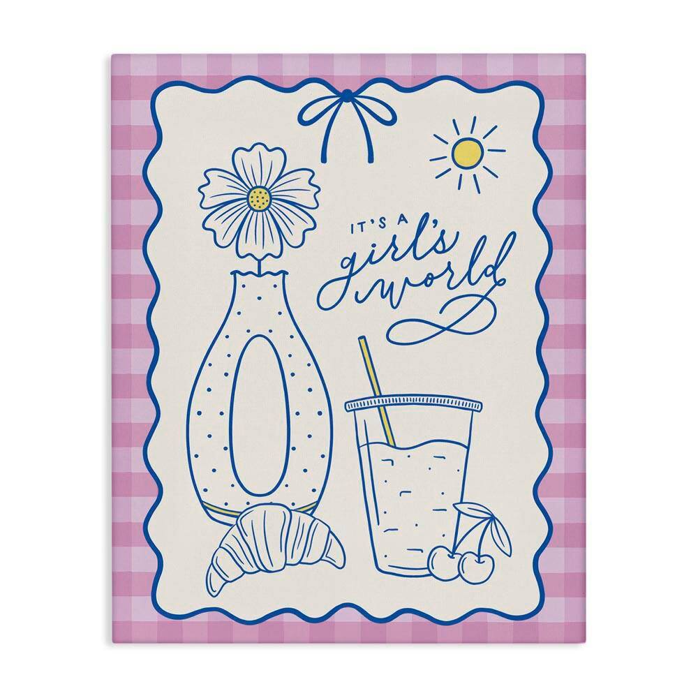Girl's World on Plaid by Jalynn Heerdt Unframed Food Graphic Art Print 20 in. x 16 in. price history on PriceWatchPro