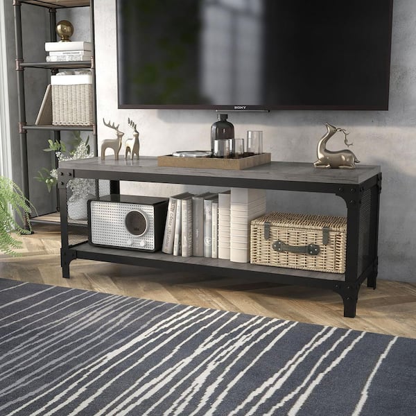 Kleeson 18.7 in. H x 47.32 in. W Vintage Gray Oak Wood Shoe Storage Bench