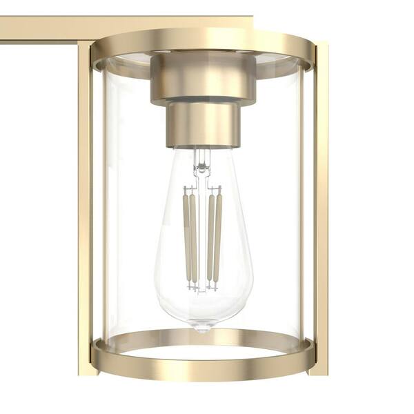 Hunter - Astwood 33.25 in. 4-Light Alturas Gold Vanity Light with Clear Glass Shades Bathroom Light