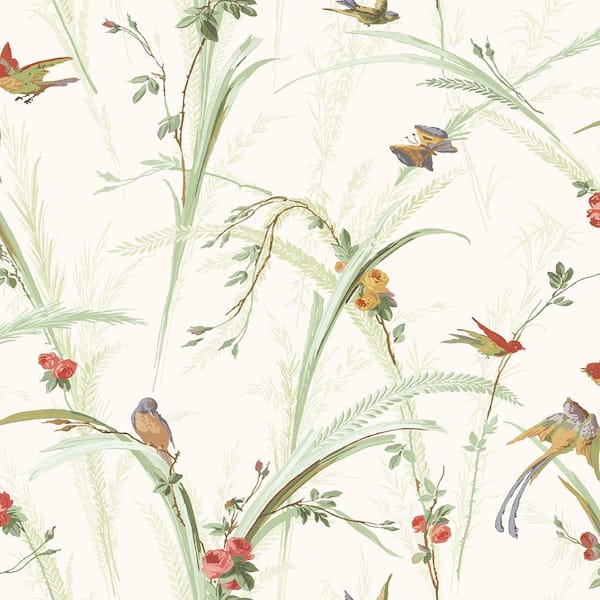 Brewster Doreen Green Botanical Green Wallpaper Sample