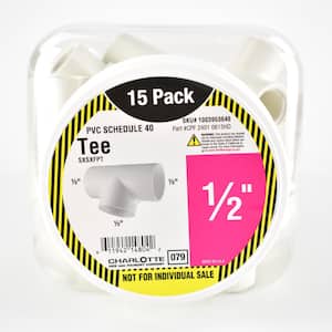 1/2 in. PVC Tee S x S x FPT Pro Pack (15-Pack)