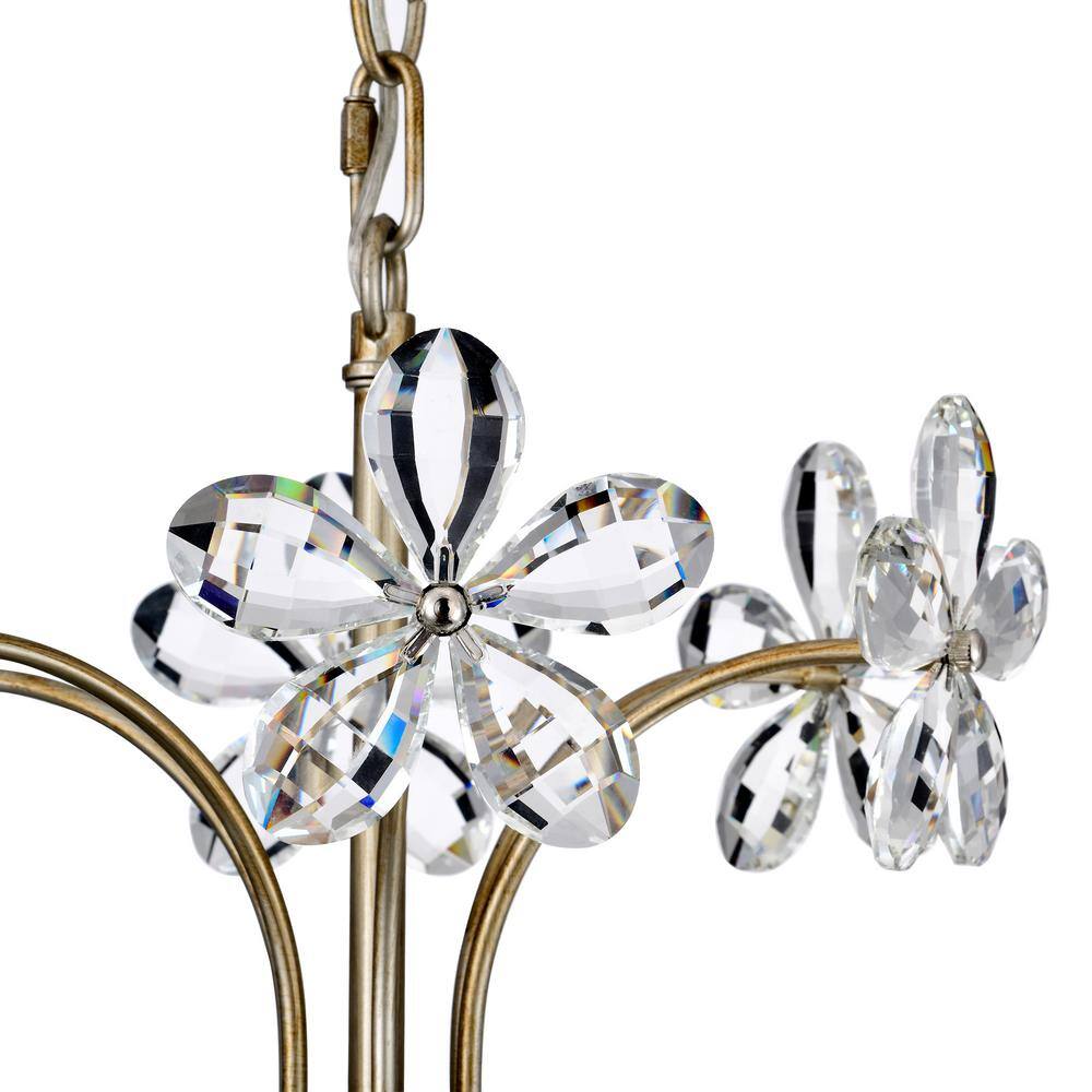 Rosa 6-Light Champagne Flower Crystal Chandelier