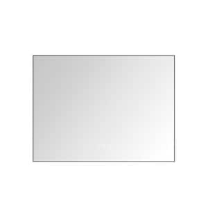 48 in. W x 36 in. H Large Rectangular Frameless Anti-Fog Memory Wall Bathroom Vanity Mirror in Gun Ash