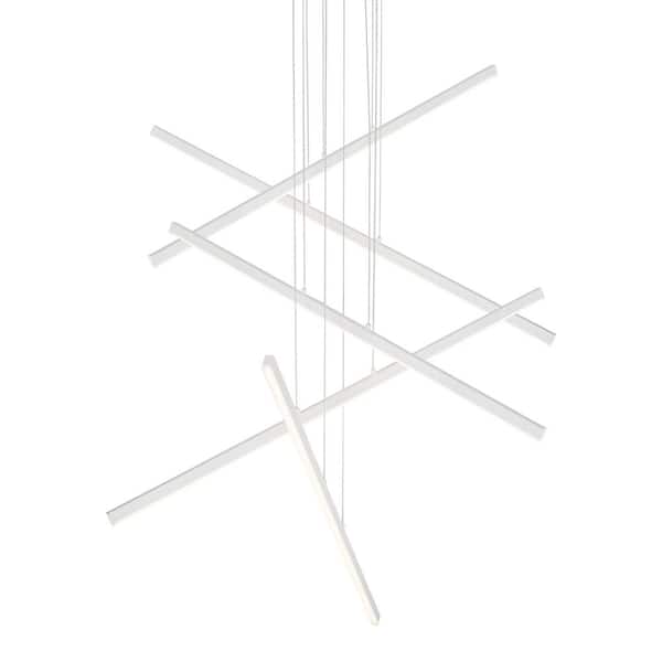 KUZCO Vega 5 Head 1 Light 158-Watt White Integrated LED Pendant Light