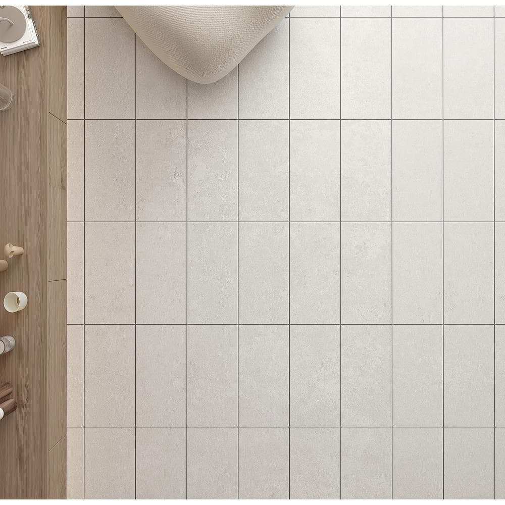 Large Warm Gray Rectified Porcelain Floor and Wall Tile