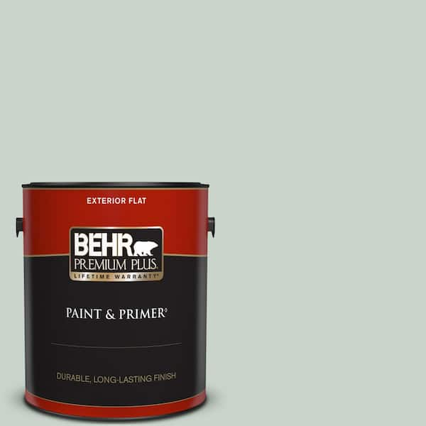 BEHR PREMIUM PLUS 1 gal. #460E-2 Valley Mist Flat Exterior Paint & Primer