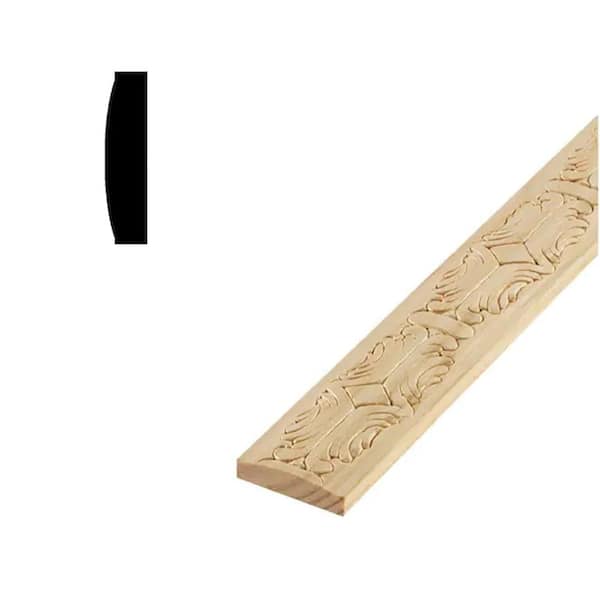 DM 2054 - 9/16 in. x 2 in. Solid Pine Chair Rail Embossed with Leaf Design