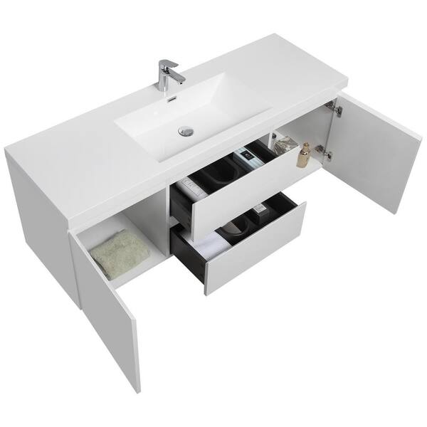 HBEZON Achilles 59 in. W x 20 in. D x 22.5 in. H Single Sink