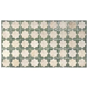 Citadel 12.2 in. x 22 in. Matte and Glossy Green Porcelain Large Format Wall Tile (13.03 sq. ft./Case) - 7 Pack