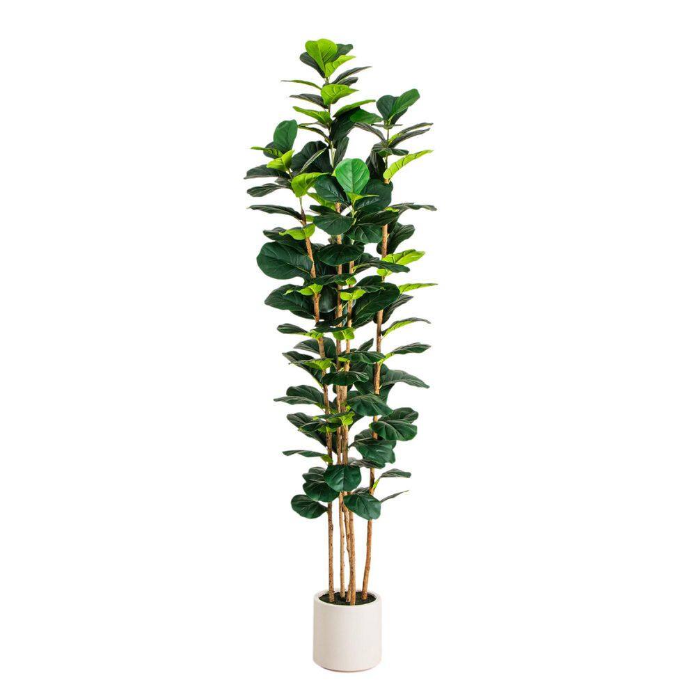 8ft. Artificial Fiddle Leaf Tree in Decorative White Planter price history on PriceWatchPro