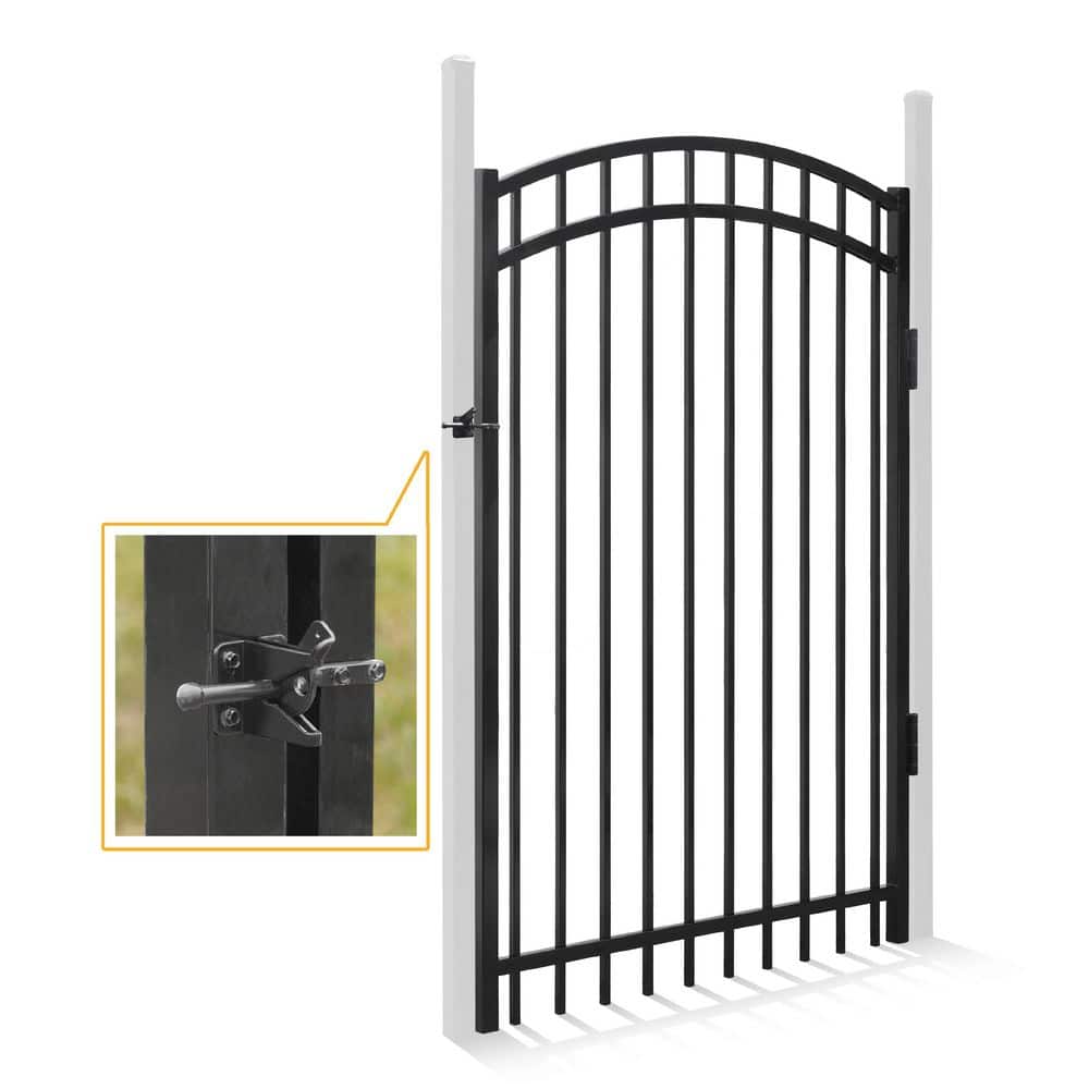 6 ft. x 4 ft. Anti-Rust Metal Black Arched Fence Gate price history on PriceWatchPro